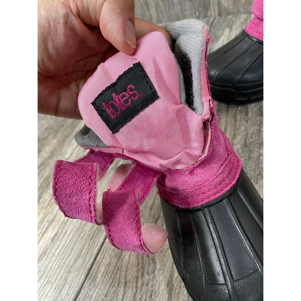 TOTES KENDRA PINK Girls High Top Leather Winter Boots size 12 MED